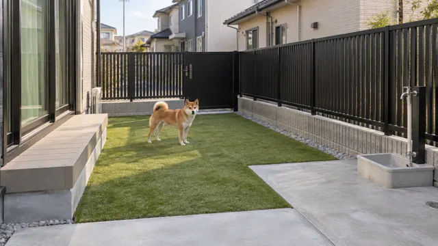 愛犬と過ごす庭