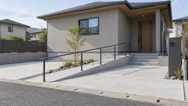 スロープのあるアプローチ