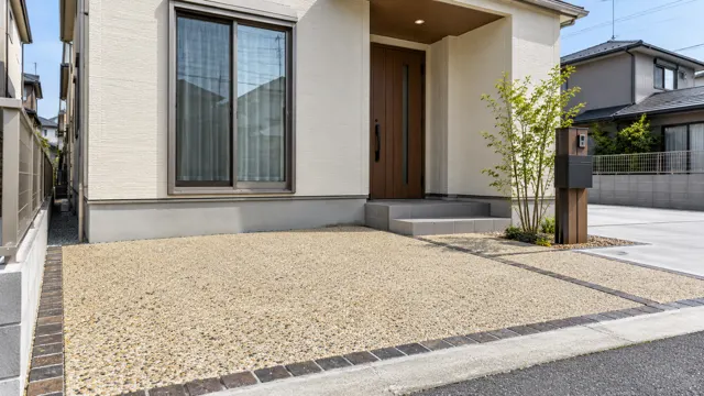 洗い出し舗装のやさしい玄関