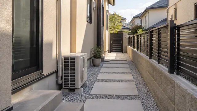 手入れしやすい砂利の通路