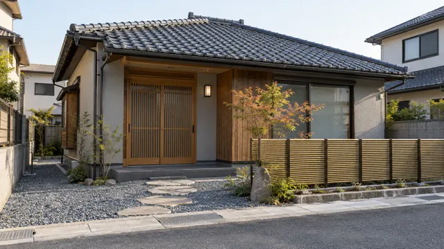 和の住まいになじむ石の小道