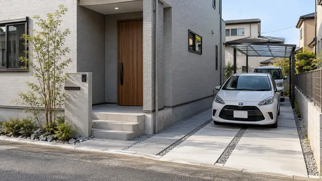 奥行きを活かす縦列駐車場