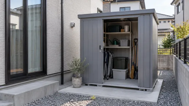 道具を整理できる小さな物置