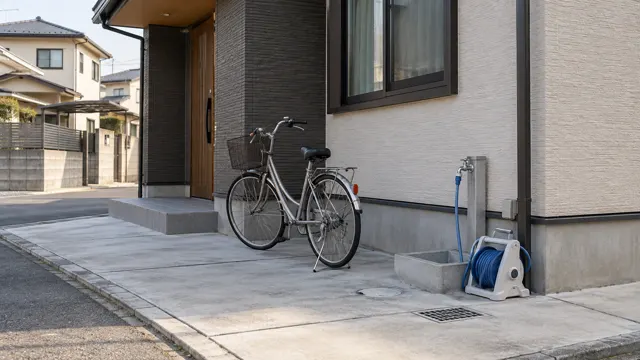 自転車の手入れができる外水栓